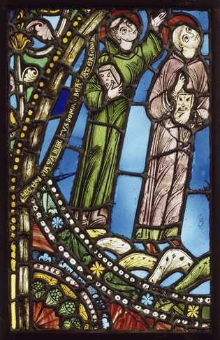Ascension of Saint Benedict, stained glass from the abbey church of Saint-Denis
