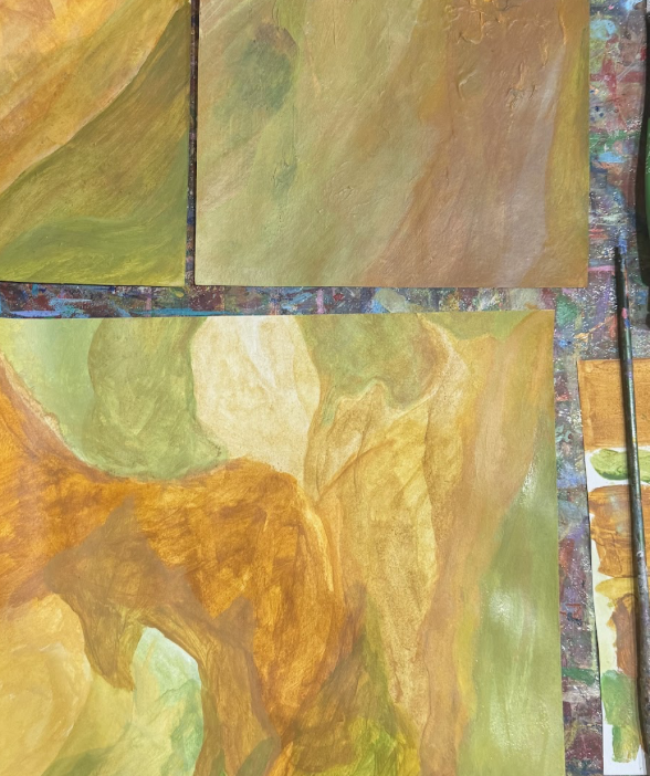 Canvases in the studio, April 2026