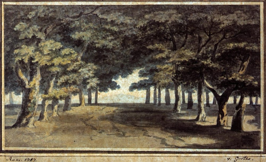 Johann Wolfgang von Goethe, Allee in der Villa Borghese, 1787