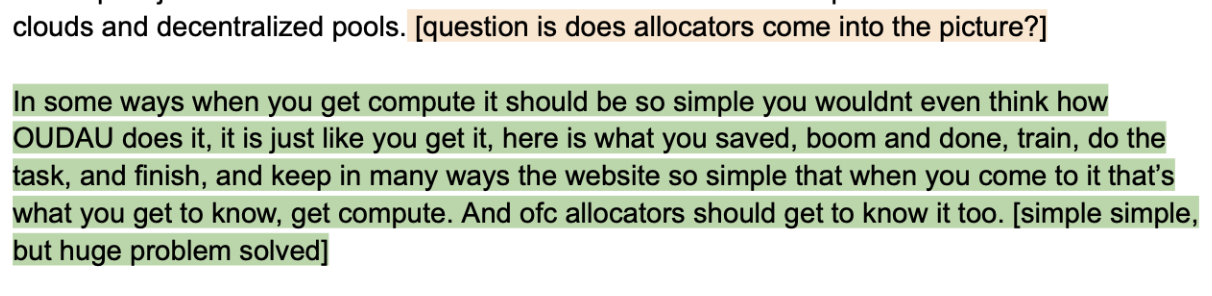 Early OUDAU notes about making compute procurement simple